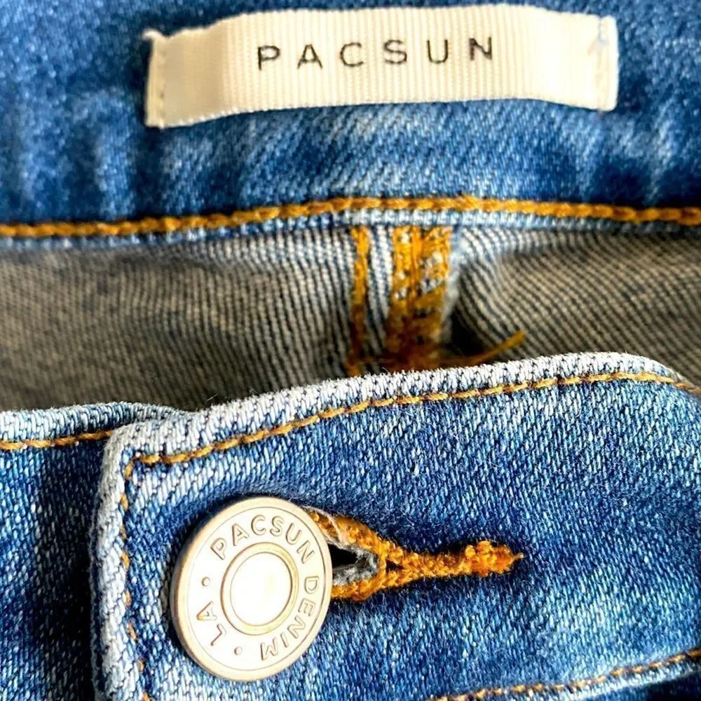 PacSun High Rise Jeggings Knee Panel Patch 27 Skinny Denim Jeans